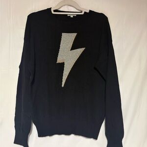Navy Jamison from evereve Crewneck Sweater with Lightning Bolt